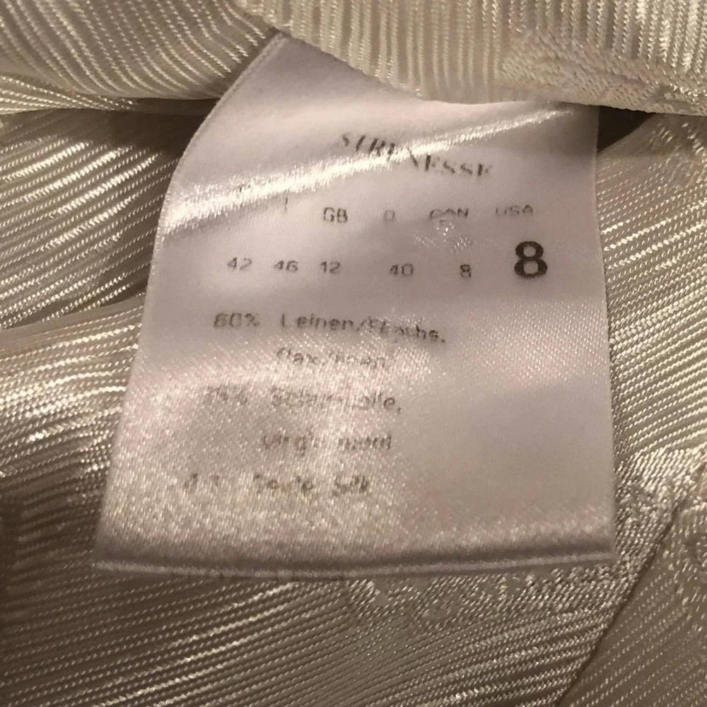 STRENESSE Gabriele Strehle Tan Linen Silk Blazer 8 - Picture 11 of 11